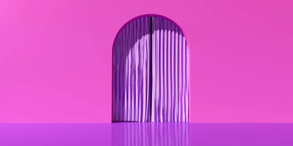 Curtain Arch Minimal Design Render — Stock Photo, Image