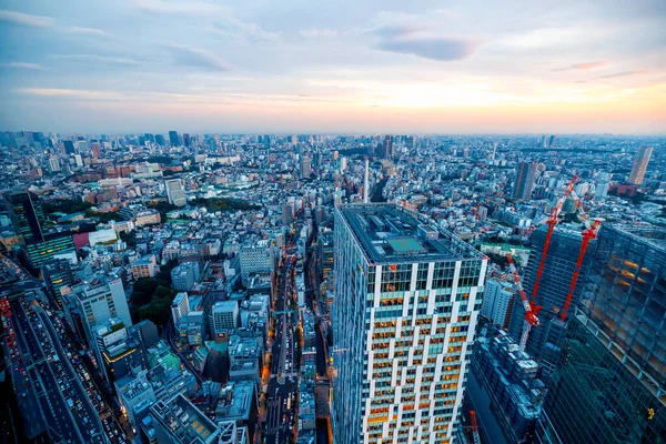 Luchtfoto Van Shibuya Tokio Japan Bij Zonsondergang — Stockfoto