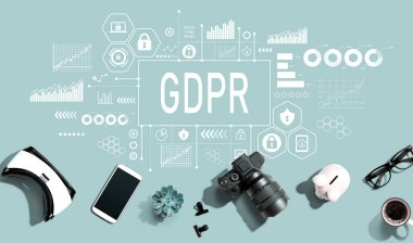 Elektronik aletler ve ofis malzemeleri ile GDPR - düz yatıyordu