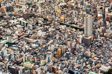 Ueno Şehri Tokyo, Japonya 'nın hava manzarası