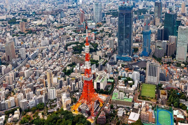 Αεροφωτογραφία Του Πύργου Του Τόκιο Στο Μινάτο Τόκιο Ιαπωνία — Φωτογραφία Αρχείου
