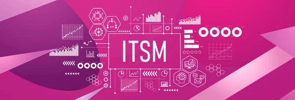 ITSM - Information Technology Service Management theme on a geometric pattern background