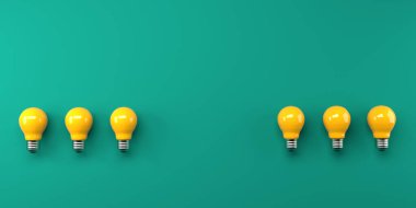 Fikir ampulleri - düz konum - 3D canlandırma