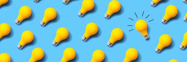 Benzersiz bir fikir ampul konsepti.