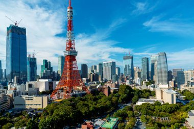 Tokyo Tower, against the background of Minato, Tokyo, Japan clipart