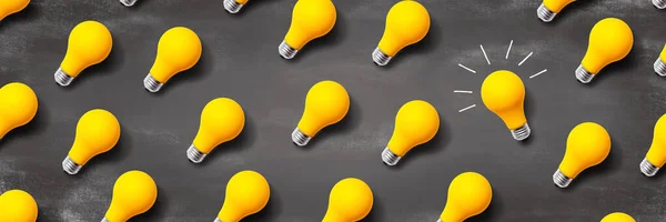 One Out Unique Idea Light Bulb Concept Flat Lay — Stock Photo, Image