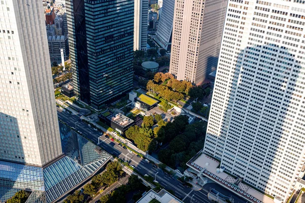 東京都西新宿区の街並みにそびえる高層ビル群 — ストック写真