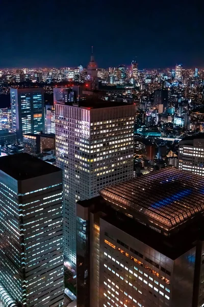 Pencakar Langit Berada Atas Pemandangan Kota Nishi Shinjuku Tokyo Jepang — Stok Foto