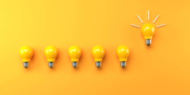 Bir adet eşsiz fikir ampulü - 3D görüntüleyici