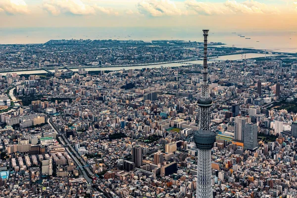 Luchtfoto Van Sumida City Met Tokyo Skytree Tokio Japan — Stockfoto