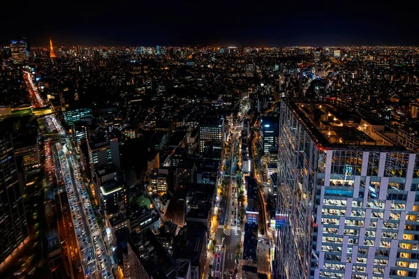 Aerial View Shibuya Tokyo Japan Night — Stock Photo, Image
