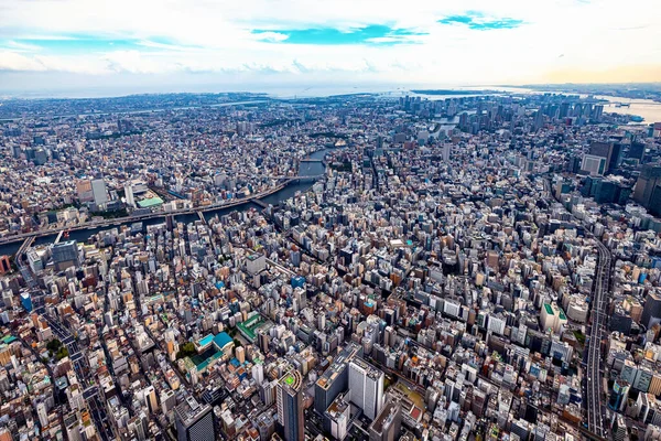 日本东京苏美达河的空中景观 — 图库照片