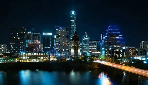 Downtown Austin Texas Skyline View Colorado River — стоковое фото