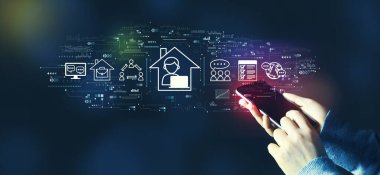 Akıllı telefon kullanan kişi ile Uzak Çalışma temasıName