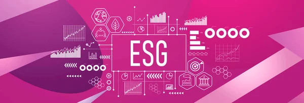 ESG - Environmental, Social and Governance concept on a geometric pattern background