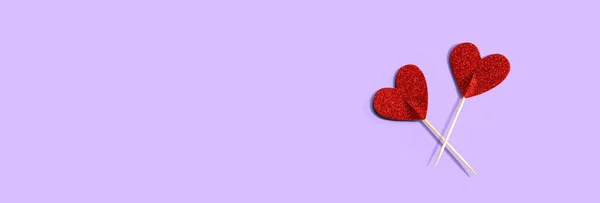 День Святого Валентина Тема Признательности Красным Блеском Сердца Выбирает — стоковое фото