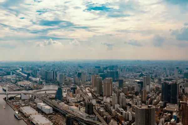 日本东京Minato市Odaiba港口的空中景观 — 图库照片