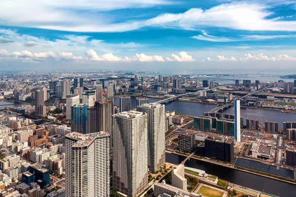 日本东京Minato市Odaiba港口的空中景观 — 图库照片