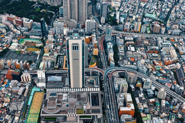 Flybilde Skyskraperne Shinjuku Tokyo Japan – stockfoto
