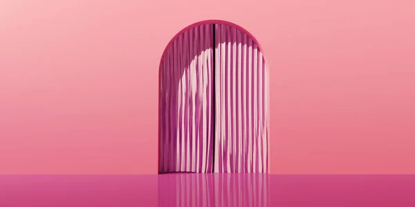 stock image Curtain with an arch - minimal design - 3D render