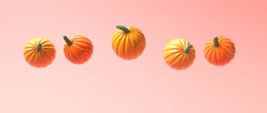 Autumn pumpkins - Harvest and Thanksgiving theme - 3d render