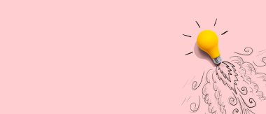 Fikir ampulü bir roket gibi gökyüzüne doğru uçuyordu.