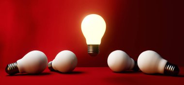 Bir adet eşsiz fikir ampulü - 3D görüntüleyici