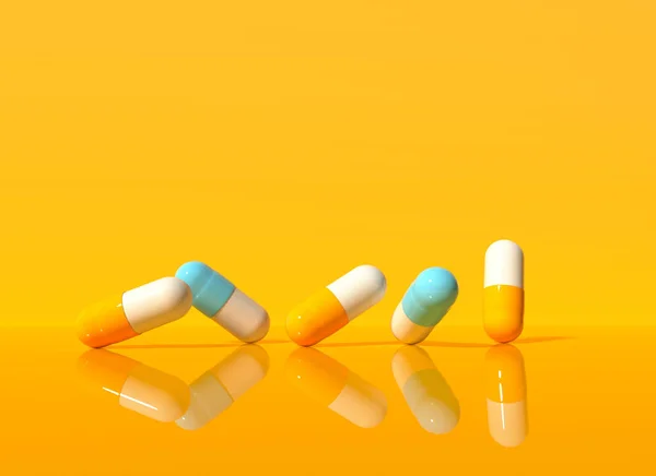 Gyógyszerészeti Gyógyszer Kapszula Egészségügyi Téma Render — Stock Fotó