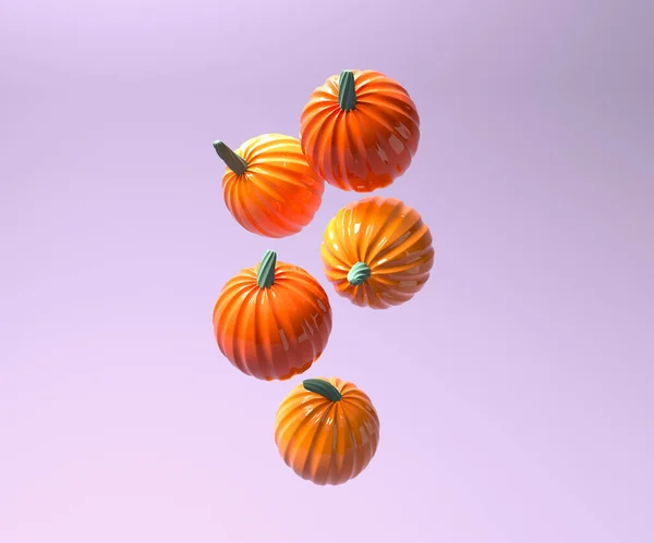 Autumn Pumpkins Harvest Thanksgiving Theme Render — Foto de Stock