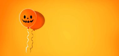 Mutlu yüzlü Cadılar Bayramı balonu hayaleti - düz yatıyordu