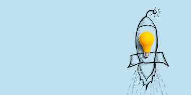 Fikir ampulü bir roket gibi gökyüzüne doğru uçuyordu.