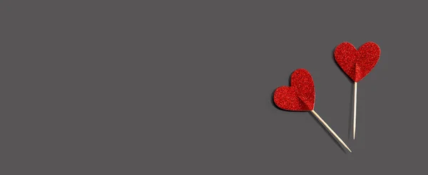 День Святого Валентина Або Тема Оцінки Червоними Блискітками Серця — стокове фото