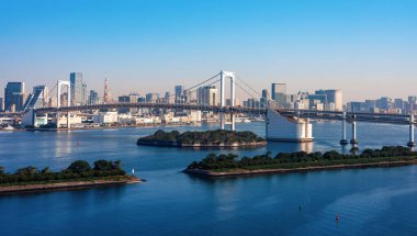 Tokyo Körfezi, Gökkuşağı Köprüsü, Odaiba, Tokyo, Japonya