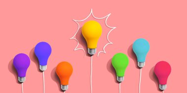 Benzersiz bir fikir ampul konsepti.