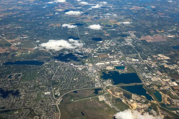 Aerial View Suburban Illinois Egyesült Államok Stock Kép