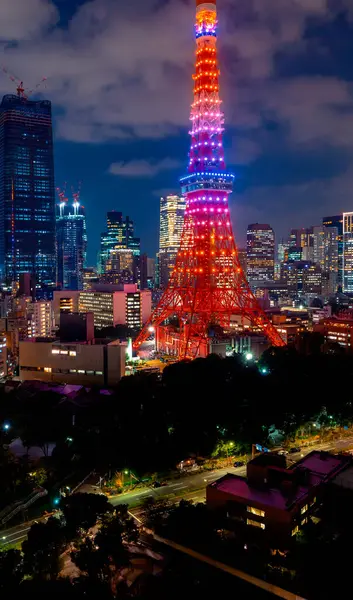 Ουρανοξύστες Και Πύργος Τόκιο Στο Μινάτο Τόκιο Ιαπωνία Εικόνα Αρχείου