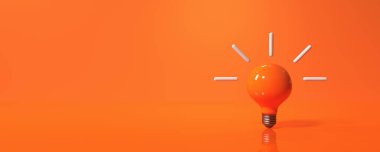 Renkli bir arkaplanda ampul - 3B görüntüleyici