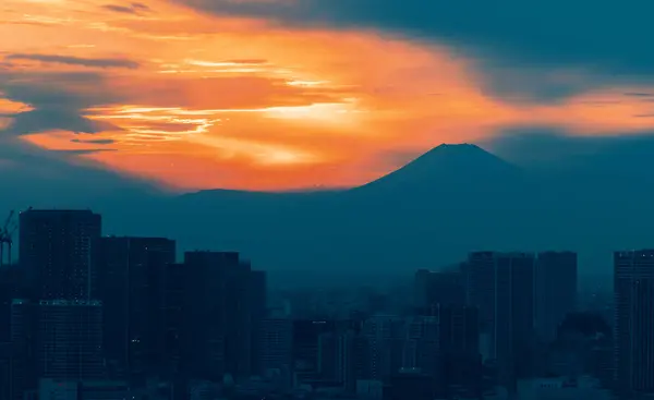 도쿄에서 후지산의 스톡 사진