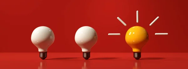 One Out Unique Idea Light Bulb Render Stock Image
