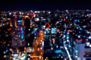 Tokyo, Japonya 'da gece soyut sahte ışıklar