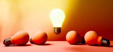 Bir adet eşsiz fikir ampulü - 3D görüntüleyici