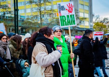 Demonstration for iranian women's freedom held in Malmo, Sweden