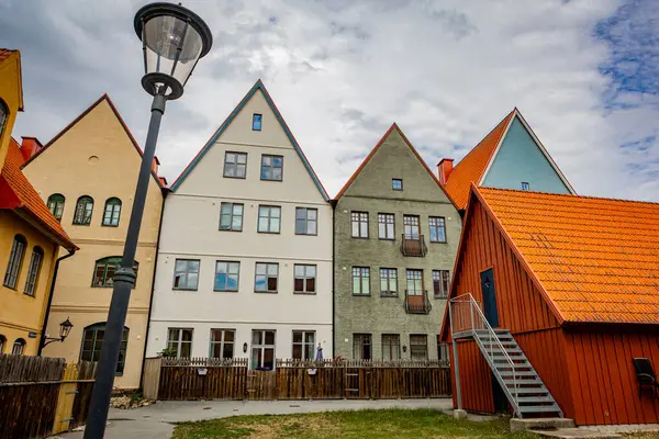 stock image Medieval and Hansa inspired houses Jakriborg in Hjarup, Sweden 