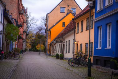 Colorful Jakob Nilsgatan street at Gamla Vaster in Malmo, Sweden clipart