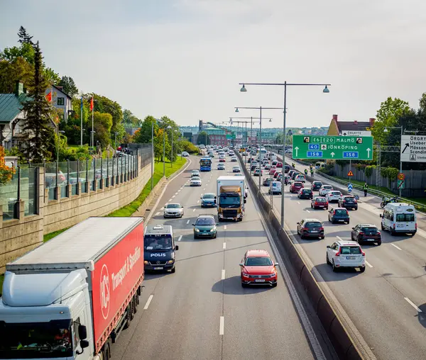 stock image Cars on high way in Gothenburg, Sweden