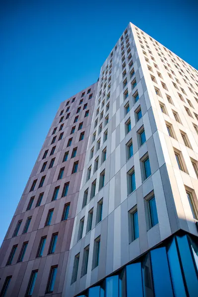 stock image Modern buildings built at futuristic Hyllie station in Malmo, Sweden