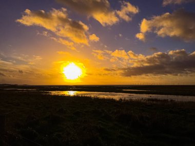 Bunkeflostrand, Malmö, İsveç 'ten gün batımı görünümü