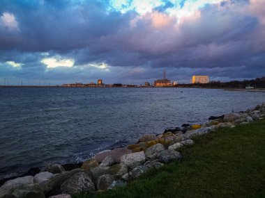 Outlook over Oresund sea seen from Malmo, Sweden clipart