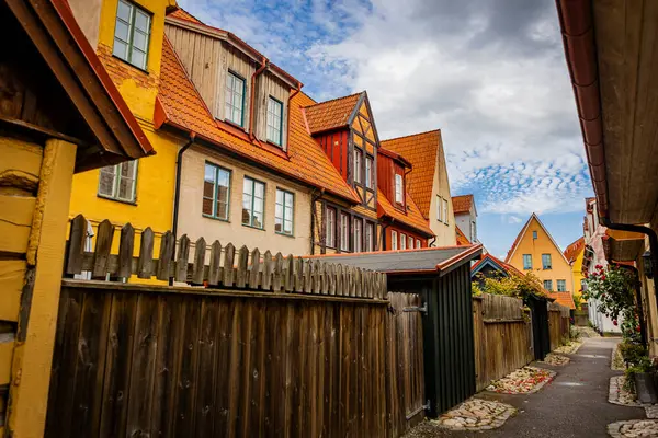 stock image Medieval and Hansa inspired living area Jakriborg in Hjarup, Sweden 