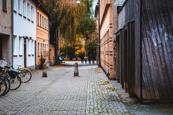 İsveç 'in Malmö şehrinde Old Vaster' da rahat bir cadde